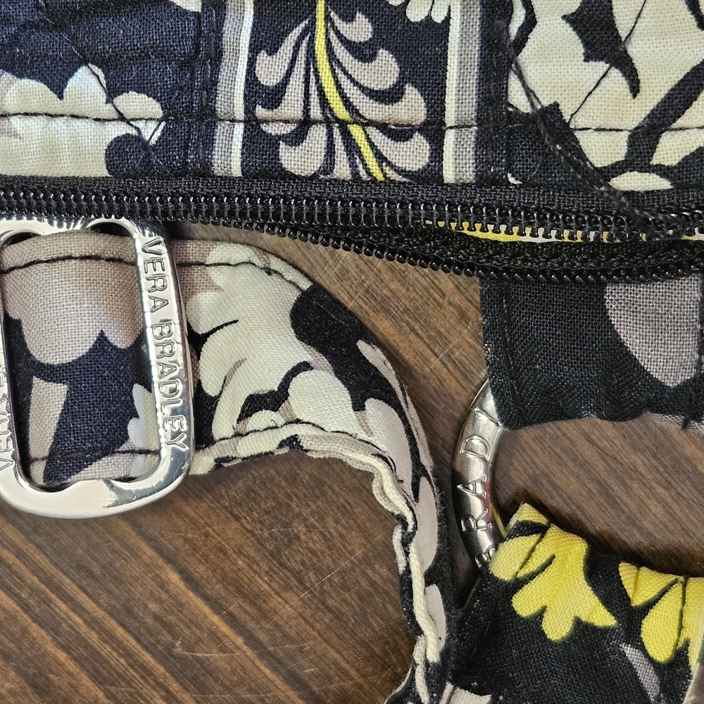 Vera Bradley Yellow and Black Crossbody Bag with Quilted Design - Picture 7 of 7